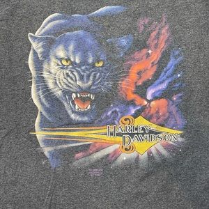 Vintage 1990 Harley Davidson 3D Emblem Panther Shirt XL